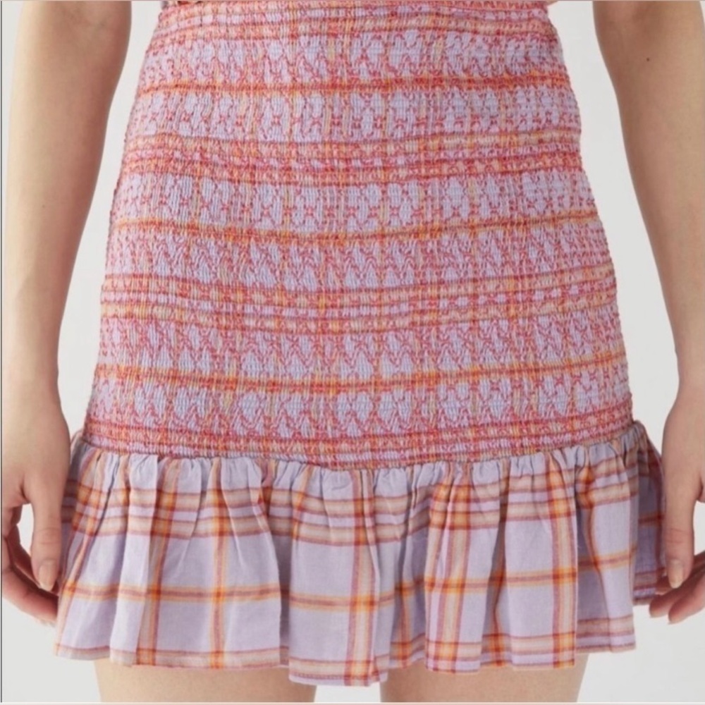 Urban Outfitters Smocked Purple Plaid Urban Mini Skirt Outfitters Skirt